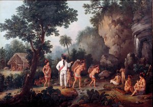 Slave Hunting. Indian Families Taken by Slave Traders