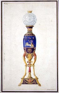 Design for a Porcelain Lamp by Jean Baptiste Dedeban