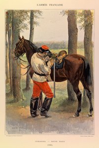 Types and Uniforms of the French Army by Captain Jules Richard, Illustrated by Edouard Detaille: Cuirassier in Undress in 1885 by Jean Baptiste Edouard Detaille