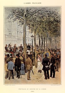 Types and uniforms of the French Army of Captain Jules Richard, illustrated by Edouard Detaille (1848-1912): Staff of the Minister of War in 1884, Private Collection by Jean Baptiste Edouard Detaille