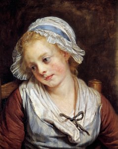 Portrait of a Maiden. Painting by Jean-Baptiste Greuze (1765). Conde Museum, Chantilly, France