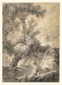 Shepherd and Shepherdess in a Bucolic Landscape by Jean Baptiste Huet