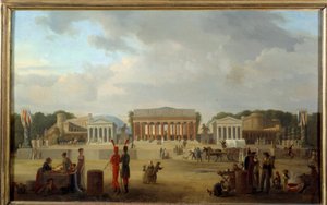 View of the Great Theatre on the Place de la Concorde in Paris for the Fete de la Paix on November 9, 1801