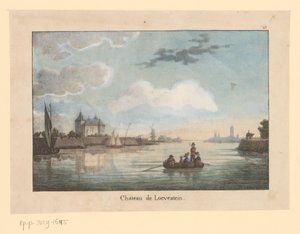 View of Loevestein Castle from the Waal by Jean Baptiste Madou (possibly)