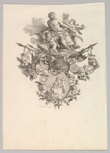 Vignette with Hephaestus and Putti by Jean Baptiste Marie Huet