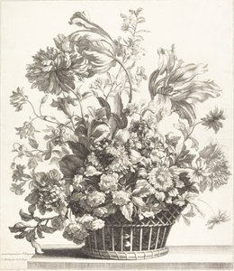 A Basket of Spring Flowers by Jean Baptiste Monnoyer