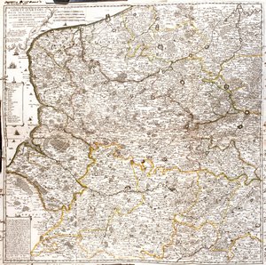 Map of Artois (France) and Flanders (Belgium, Netherlands) (engraving) by Jean Baptiste Nolin