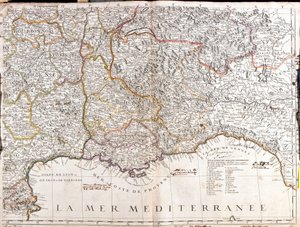 Map of Dauphine and Provence by Jean Baptiste Nolin
