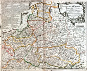 Map of Poland and Lithuania by Jean Baptiste Nolin