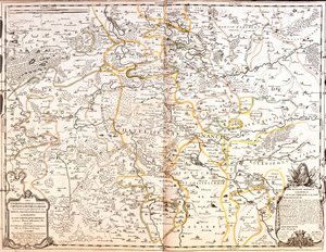 Map of the Area of Nancy (France) by Jean Baptiste Nolin
