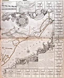 Map of the Canal du Midi, with its aqueducts by Jean Baptiste Nolin