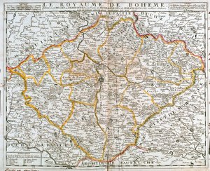 Map of the Kingdom of Bohemia (Czech Republic) by Jean Baptiste Nolin