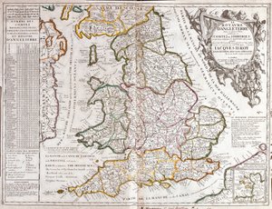 Map of the Kingdom of England, under the Reign of James II by Jean Baptiste Nolin