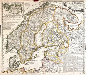 Map of the kingdoms of Norway, Sweden and Denmark by Jean Baptiste Nolin