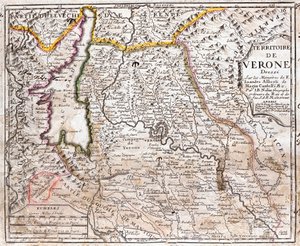 Map of the territory of Verona by Jean Baptiste Nolin