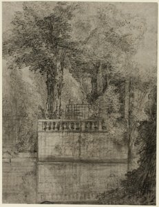 Lattice Work and Reflecting Pool at Arcueil by Jean Baptiste Oudry