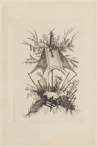 Figure Under Tent, from "Recueil des Tentes Chinoises"