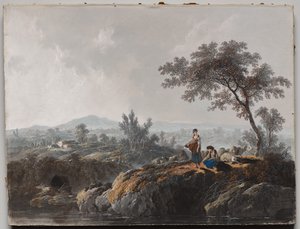 Shepherds in a Landscape by Jean Baptiste Pillement