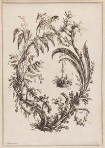 Trees with Basket and Parasol by Jean Baptiste Pillement