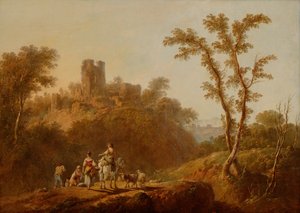 Wooded Hilly Landscape with Peasants