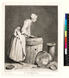 The Scraper, engraved by Charles-Nicolas Cochin I by Jean Baptiste Simeon (after) Chardin