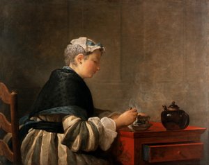 A Lady Taking Tea, 1735