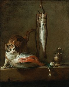 Still Life With Cat and Fish