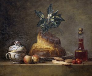 Still Life with Brioche by Jean Baptiste Simeon Chardin