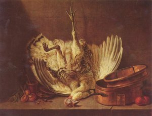 Still-life with Hanging Turkey by Jean Baptiste Simeon Chardin