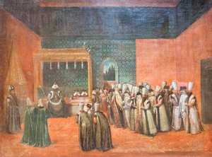 Sultan Ahmed III Receiving a European Ambassador, c.1725 by Jean Baptiste Vanmour