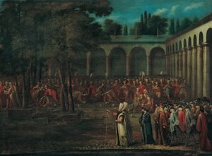The Ambassadorial Delegation Passing through the Second Courtyard of the Topkapı Palace by Jean Baptiste Vanmour