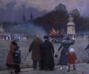 German Flag Carried to the Invalides, c. 1914 by Jean Beraud