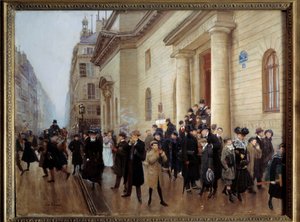 Leaving the Lycee Condorcet in Paris