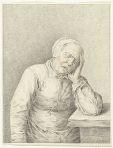 Sleeping Old Woman, with Head in Hand by Jean Bernard