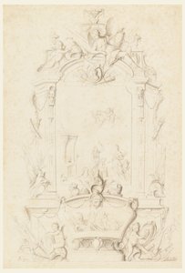 Venus at the Forge of Vulcan, Design for a Sideboard Panel by Jean Bernard Honoré Toro