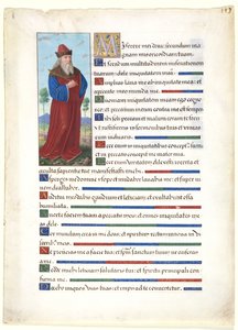 Leaf from a Book of Hours: King David by Jean Bourdichon