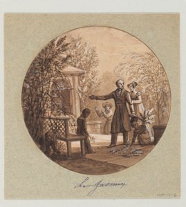 Design for a Painted Porcelain Plate, Le Jasmin from the Service de la Culture des Fleurs by Jean Charles Develly