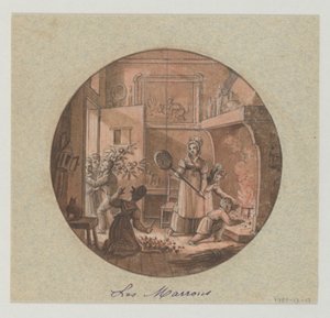 Design for a Painted Porcelain Plate, Les Marrons (Chestnuts) for the Dessert Service by Jean Charles Develly