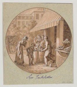 Design for a Painted Porcelain Plate, Les Tartelettes (Little Tarts) for the Dessert Service by Jean Charles Develly