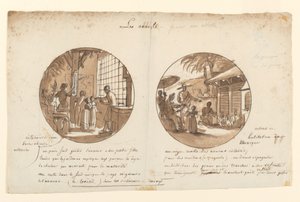 Designs for Painted Porcelain Plates, Les Ananas (Pineapples) from the Dessert Service by Jean Charles Develly