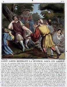 Saint Louis Renders Justice Under a Tree by Jean Claude (after) Naigeon