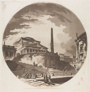 View of the Rotunda with Stairs on the Tiber by Jean Claude Richard de Saint Non