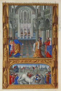 Les Très Riches Heures du Duc de Berry, Folio 129v - The Holy Sacrament by Jean Colombe