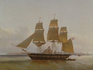 Three Masted Boat in the Port of Le Havre, 1846