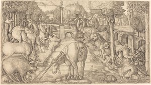 The Unicorn Purifies the Water with Its Horn by Jean Duvet