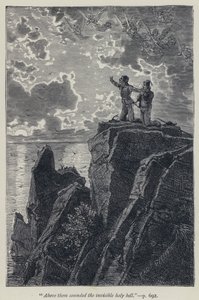 Above them sounded the invisible holy bell (engraving)
