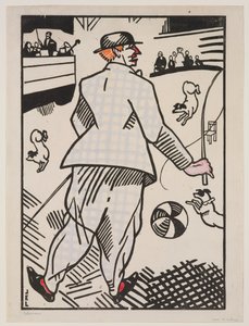 Clown with Dogs by Jean Emile Laboureur
