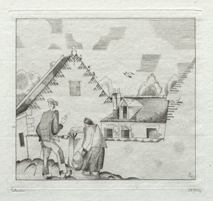 Villagers, Chatting by Jean Emile Laboureur