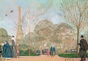 Walking in the Jardins du Trocadero, c.1920 by Jean Emile Laboureur