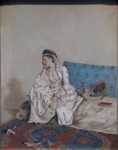 Pensive Lady on a Sofa by Jean Étienne Liotard